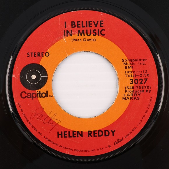Helen Reddy – I Don't Know How To Love Him / I Believe In Music 45 rpm 7" Record - Picture 5 of 8
